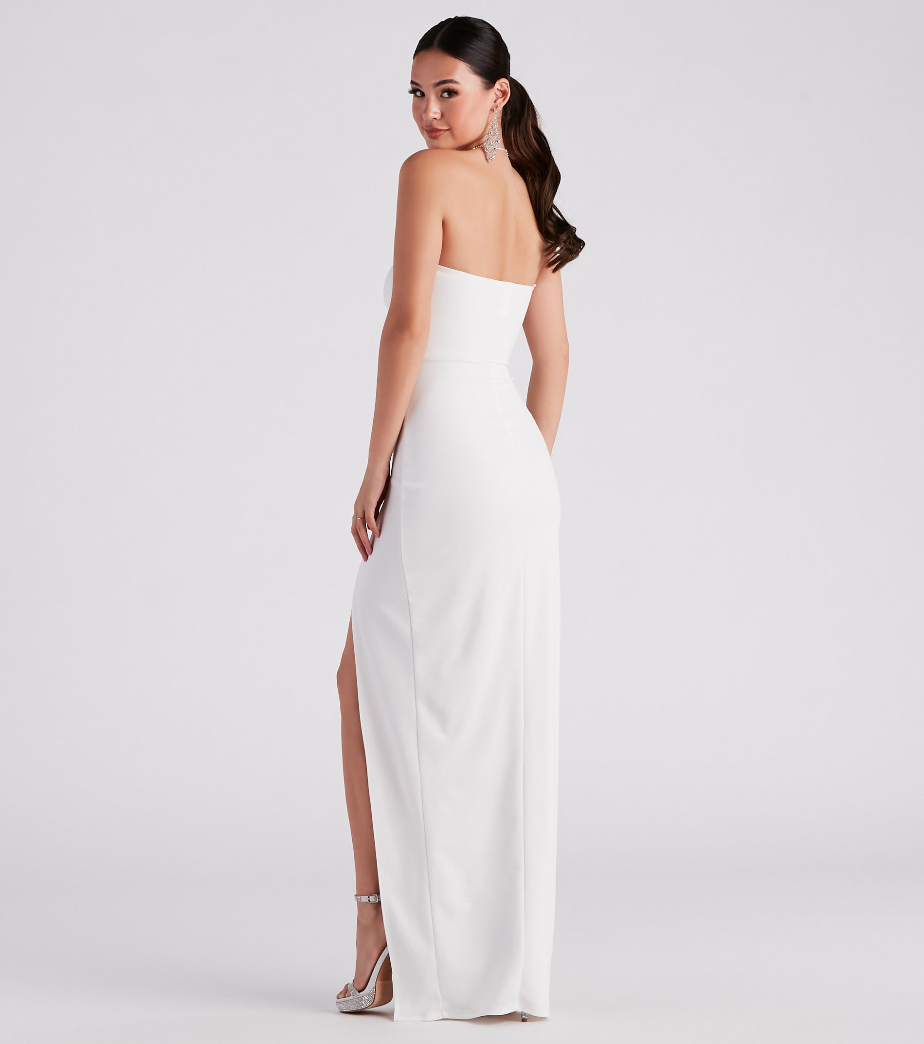 Formal Crepe A-Line Dress