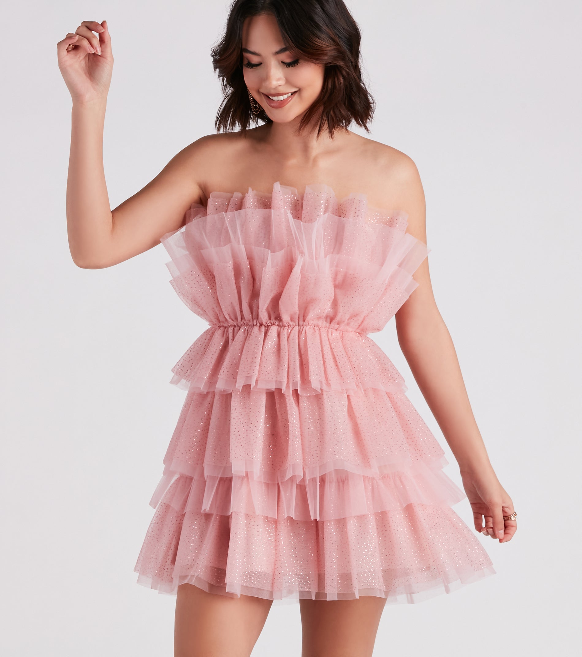 Glitter Tulle Short Party Dress